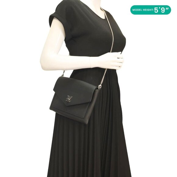 Louis Vuitton  Mylockme Leather Chain Crossbody Bag Black - Picture 2 of 12